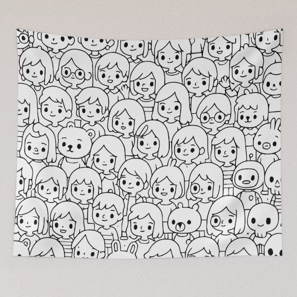 Item preview, Cute Toca Boca World Crowd Scene Video Game designed and sold by Space Unicorn Designs.