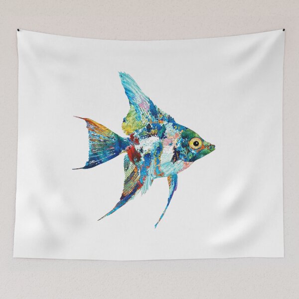 Item preview, Colorful Angelfish Tropical Fish designed and sold by Sharon Cummings Art.