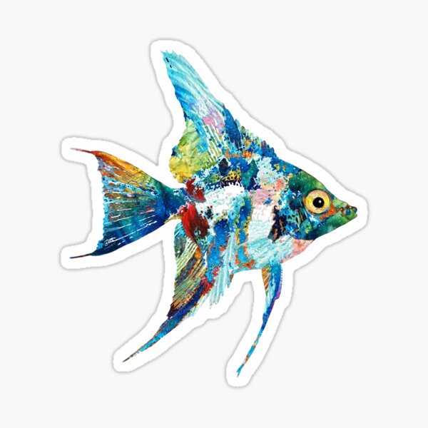 Item preview, Colorful Angelfish Tropical Fish designed and sold by Sharon Cummings Art.