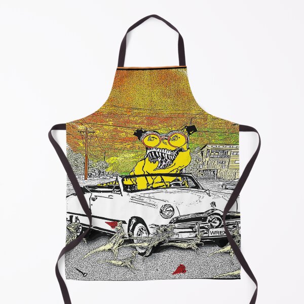 Item preview, Rowdy tyrannosaur drives a convertible through the neighborhood. designed and sold by UncleBunkle.