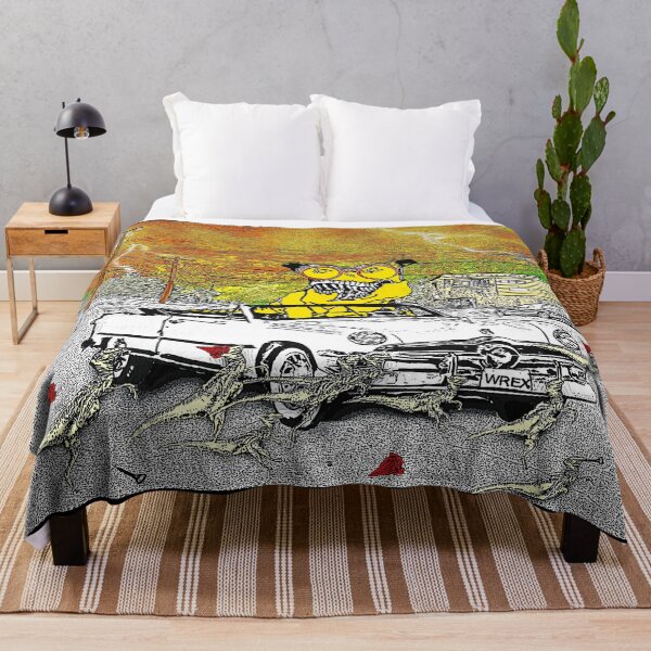 Item preview, Rowdy tyrannosaur drives a convertible through the neighborhood. designed and sold by UncleBunkle.