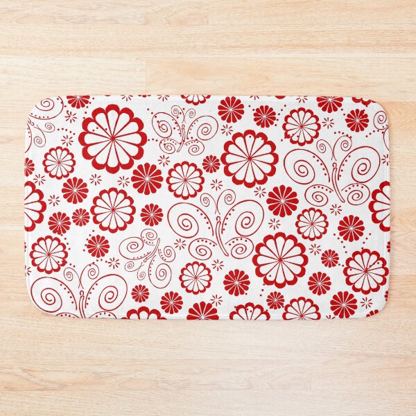 Item preview, Red and White Dot Butterfly Floral Seamless Repeat designed and sold by Sharon Schwalbe.