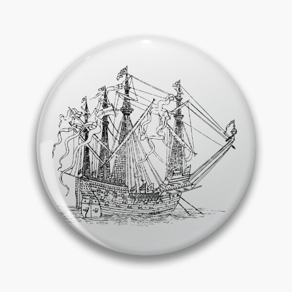 Item preview, 17th Century Old Vessel – Vintage Ship Pencil Illustration Framed Print and Nautical Gifts designed and sold by paulo silveira.