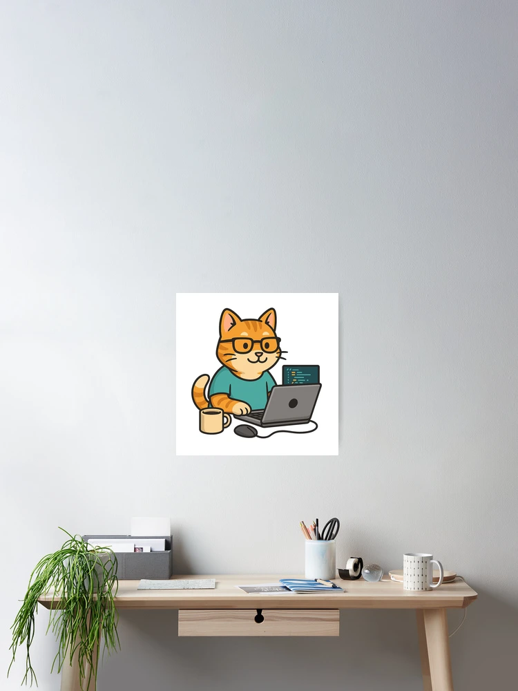 Thumbnail 2 of 3, Poster, Code Cat – Meowware Engineer designed and sold by Nexavri Art.