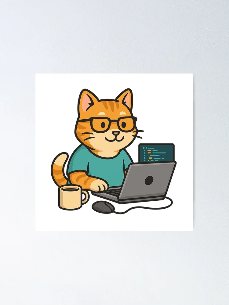Thumbnail 1 of 3, Poster, Code Cat – Meowware Engineer designed and sold by Nexavri Art.