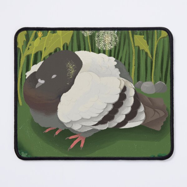 Item preview, Cute Sleepy Pigeon and Dandelions designed and sold by BirbdoodlesShop.