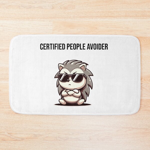 Item preview, Certified People Avoider with Grumpy Cartoon Hedgehog – Funny Introvert Gift - Black text designed and sold by Confuzz1ed.