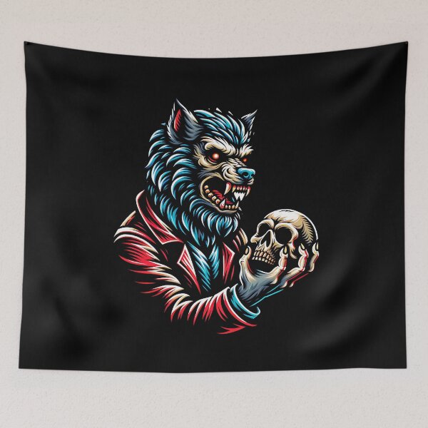 Item preview, Werewolf with a skull in his hands designed and sold by ReneMM.