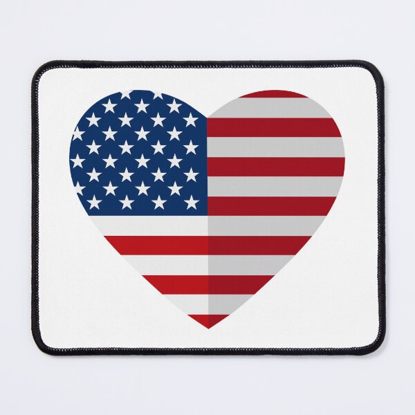 Item preview, Geometric heart with USA flag designed and sold by di-Vera-Rosati.
