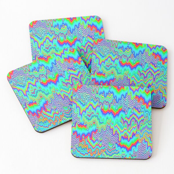 Item preview, Psychedelic Melting Rainbow Teal Rave Design Festival Flag Pattern designed and sold by FestDrip.