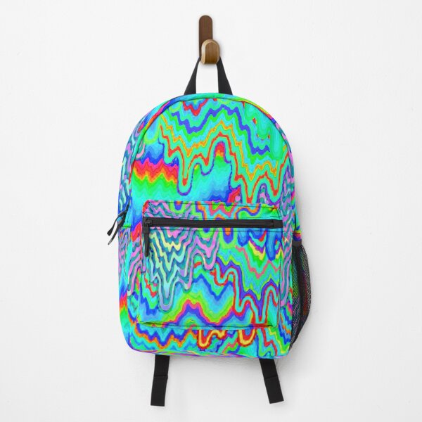 Item preview, Psychedelic Melting Rainbow Teal Rave Design Festival Flag Pattern designed and sold by FestDrip.