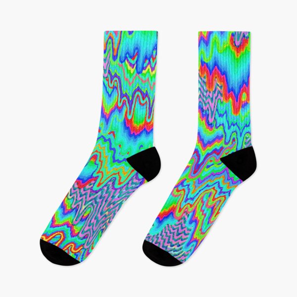 Item preview, Psychedelic Melting Rainbow Teal Rave Design Festival Flag Pattern designed and sold by FestDrip.