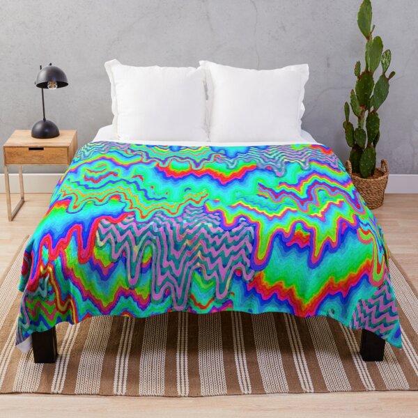 Item preview, Psychedelic Melting Rainbow Teal Rave Design Festival Flag Pattern designed and sold by FestDrip.