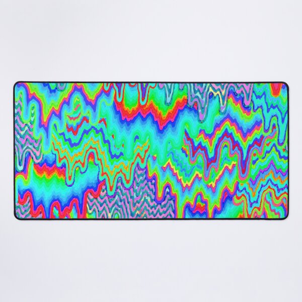 Item preview, Psychedelic Melting Rainbow Teal Rave Design Festival Flag Pattern designed and sold by FestDrip.