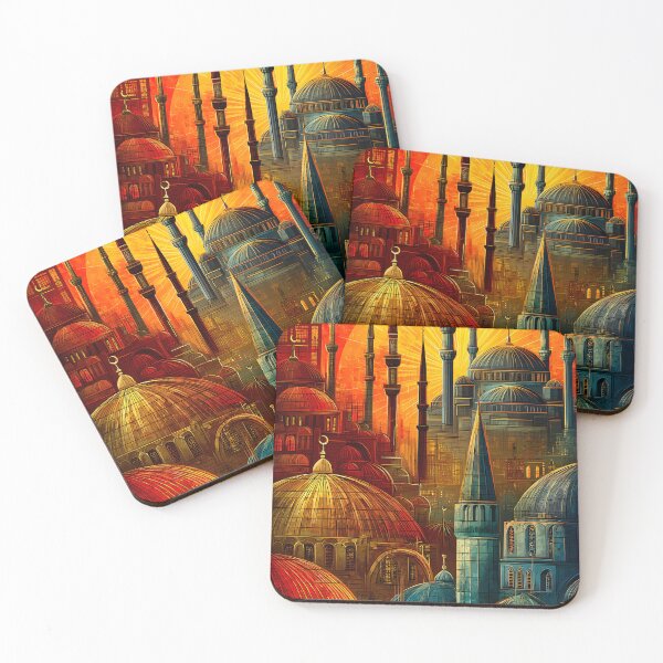 Item preview, Travel poster of  Istanbul Skyline at Sunset with Domes designed and sold by Artessie.