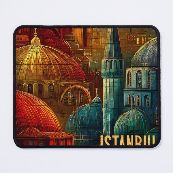 Item preview, Travel poster of  Istanbul Skyline at Sunset with Domes designed and sold by Artessie.