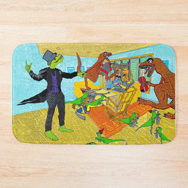 Item preview, Rambunctious dinosaur jam session in the living room! designed and sold by UncleBunkle.