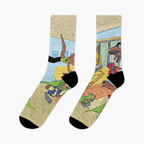 Item preview, Rambunctious dinosaur jam session in the living room! designed and sold by UncleBunkle.