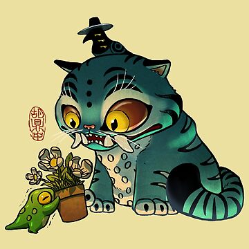 Artwork thumbnail, Korean Tiger and Magpie Derpy and Sussie Demon Hunters KPop Asian Fantasy Frog Illustration by DingHuArt