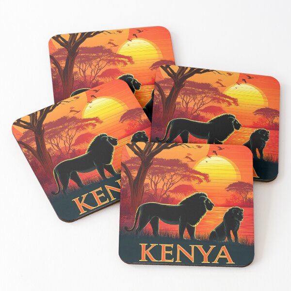 Item preview, Travel poster of a Majestic Lions Under the African Sky at Sunset designed and sold by Artessie.