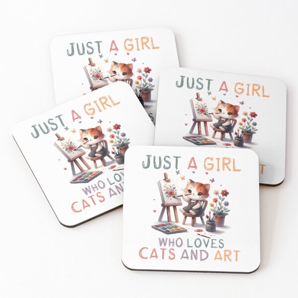 Item preview, Just A Girl Who Loves Cats And Art. Cats Lover designed and sold by ahmed2751989.