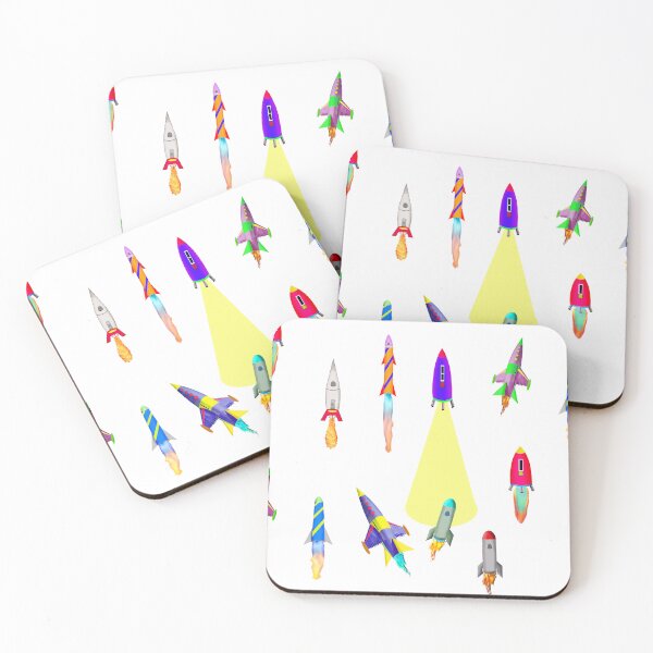 Item preview, Space Rockets on White designed and sold by TerenceLacey.