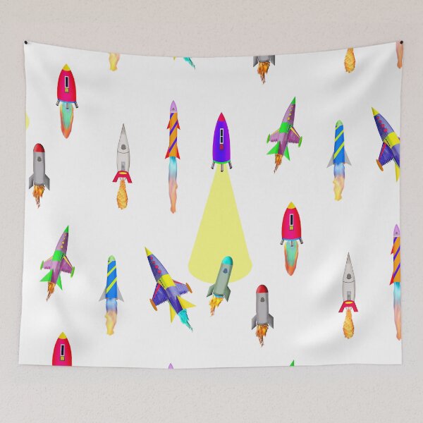 Item preview, Space Rockets on White designed and sold by TerenceLacey.