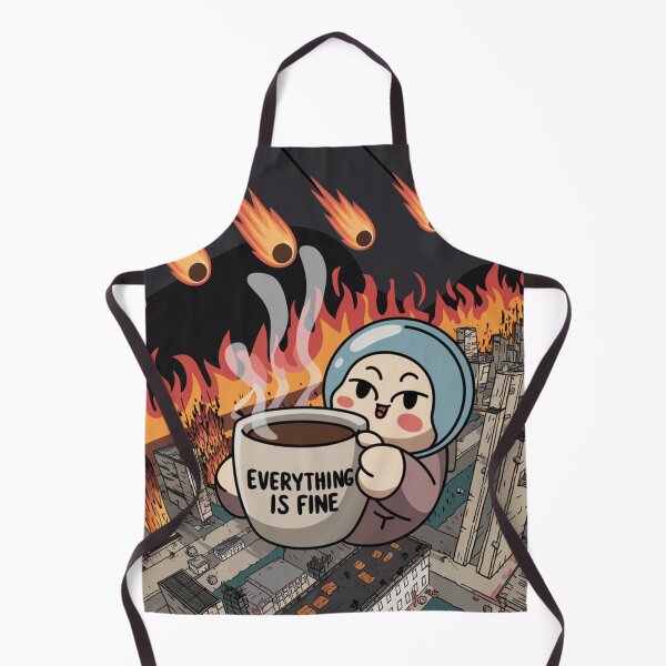 Item preview, Everything Is Fine - Funny Apocalypse Coffee Sticker designed and sold by Arthoughts.