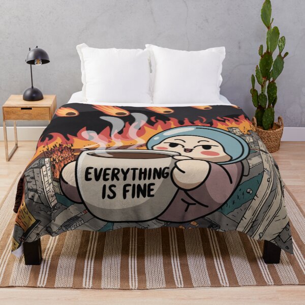 Item preview, Everything Is Fine - Funny Apocalypse Coffee Sticker designed and sold by Arthoughts.