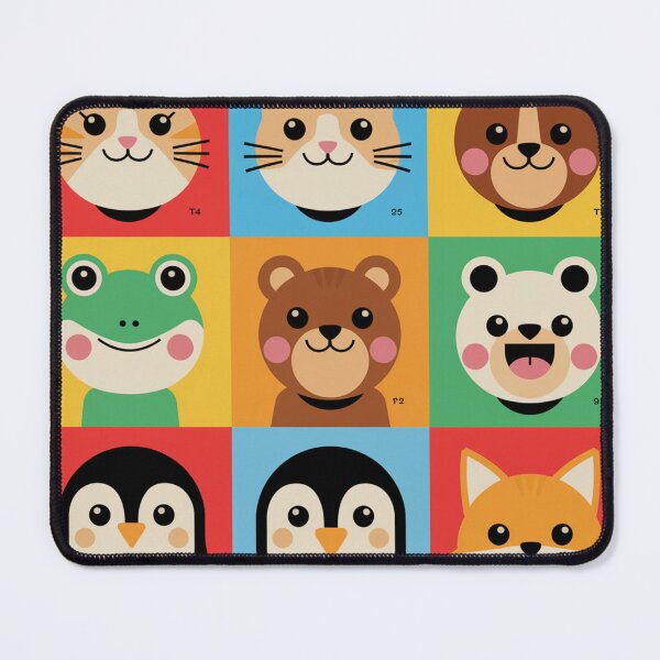 Item preview, Cute Animal Faces Grid - Funny Cartoon Animal Sticker designed and sold by Arthoughts.
