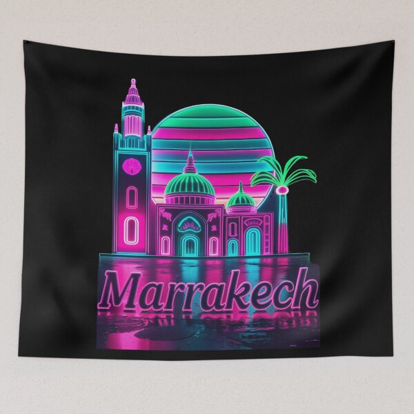 Item preview, Marrakech Neon Skyline Collection: Futuristic City Lights designed and sold by Design_Your_Day.