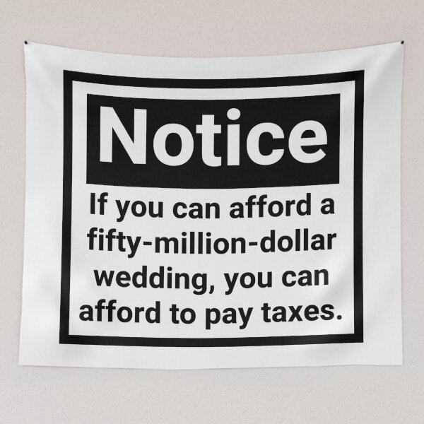 Item preview, If you can afford a fifty million dollar wedding, you can afford to pay taxes.  designed and sold by Rachel the Artist .