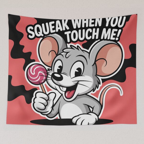 Item preview, Squeak When You Touch Me - Funny Cute Mouse Sticker designed and sold by Arthoughts.