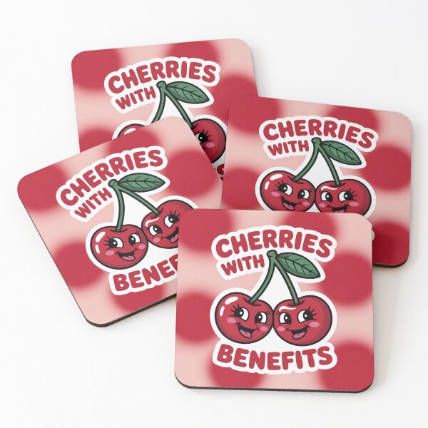 Item preview, Cherries with Benefits - Funny Cute Fruit Sticker designed and sold by Arthoughts.