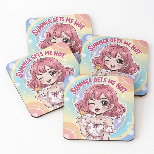 Item preview, Summer Gets Me Hot - Cute Anime Girl Ice Cream Sticker designed and sold by Arthoughts.