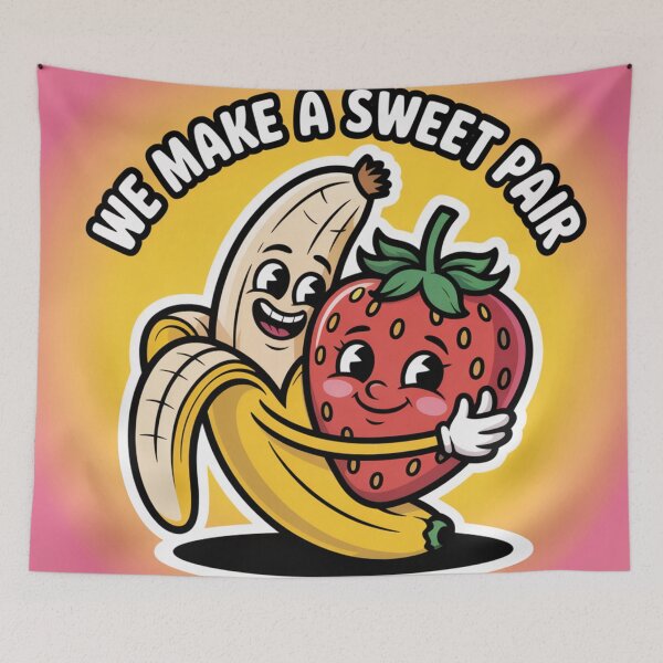 Item preview, We Make a Sweet Pair - Cute & Funny Fruit Love Sticker  designed and sold by Arthoughts.