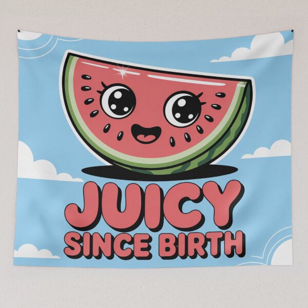 Artikelvorschau, Saftig seit der Geburt - süße lustige Wassermelone Sticker entworfen und verkauft von Arthoughts.