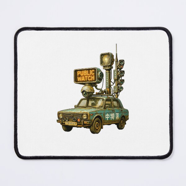 Item preview, Public Watch Surveillance Car – Rustpunk Cyberpunk Art - The Reds are Coming designed and sold by Michael van der Hoorn.