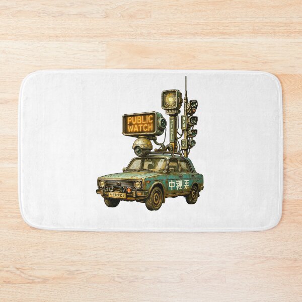 Item preview, Public Watch Surveillance Car – Rustpunk Cyberpunk Art - The Reds are Coming designed and sold by Michael van der Hoorn.