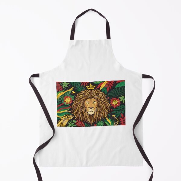 Item preview, Vibrant reggae-inspired wallpaper features a majestic lion's head with dreadlocks, surrounded by colorful Jamaican designed and sold by elkuni.