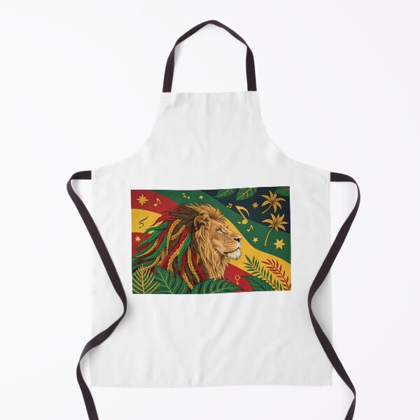 Item preview, Vibrant reggae-inspired wallpaper features a majestic lion's head with dreadlocks, surrounded by colorful Jamaican designed and sold by elkuni.
