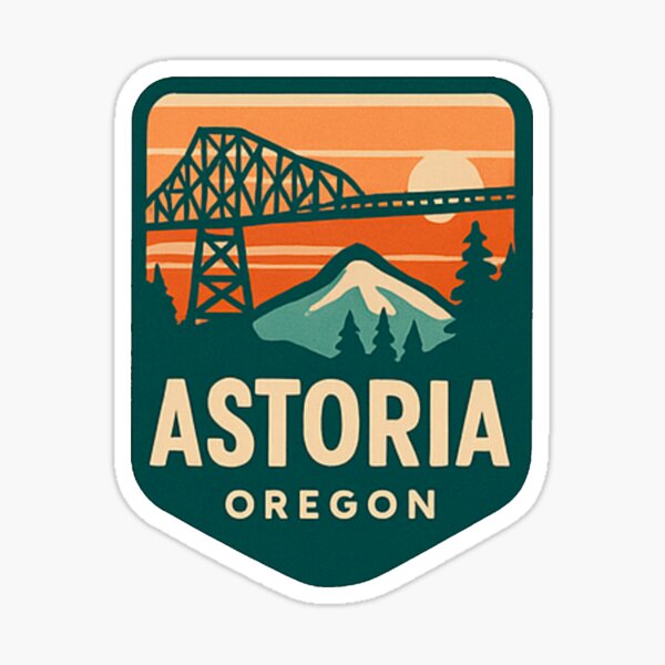 Item preview, Astoria Oregon — Coastal Sunset Bridge Adventure Sticker designed and sold by Camphost Confessions.