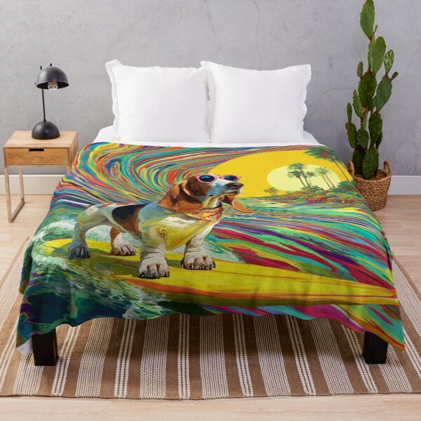 Item preview, Psychedelic Surf Basset Hound designed and sold by Arthoughts.