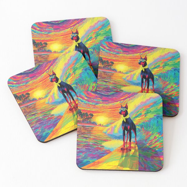 Item preview, Psychedelic Surf Doberman designed and sold by Arthoughts.