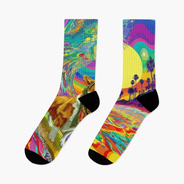 Item preview, Psychedelic Surf Corgi designed and sold by Arthoughts.