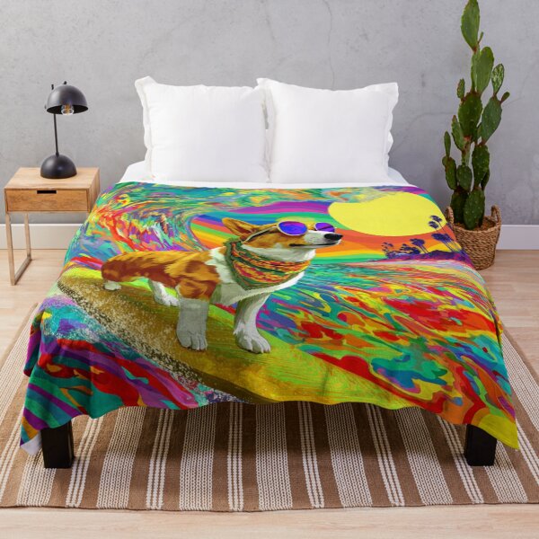Item preview, Psychedelic Surf Corgi designed and sold by Arthoughts.
