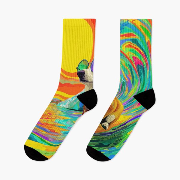 Item preview, Psychedelic Surf Corgi designed and sold by Arthoughts.