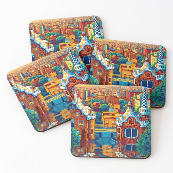 Item preview,  Artistic Travel Poster Representation of Barcelona Cityscape designed and sold by Artessie.