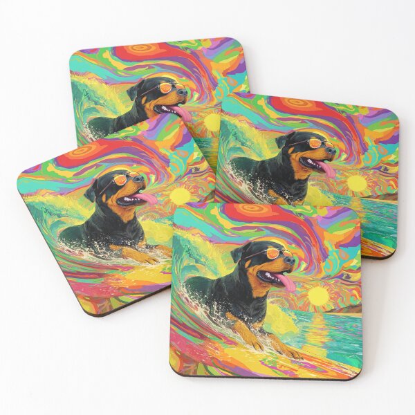 Item preview, Psychedelic Surf Rottweiler designed and sold by Arthoughts.