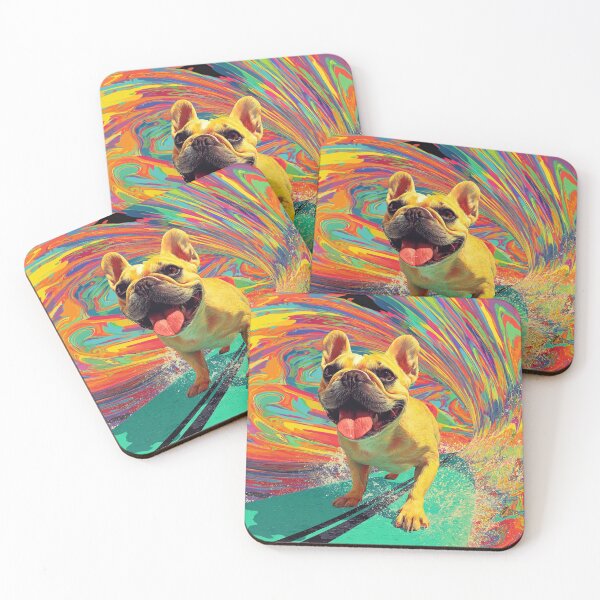 Item preview, Psychedelic Surf French Bulldog designed and sold by Arthoughts.